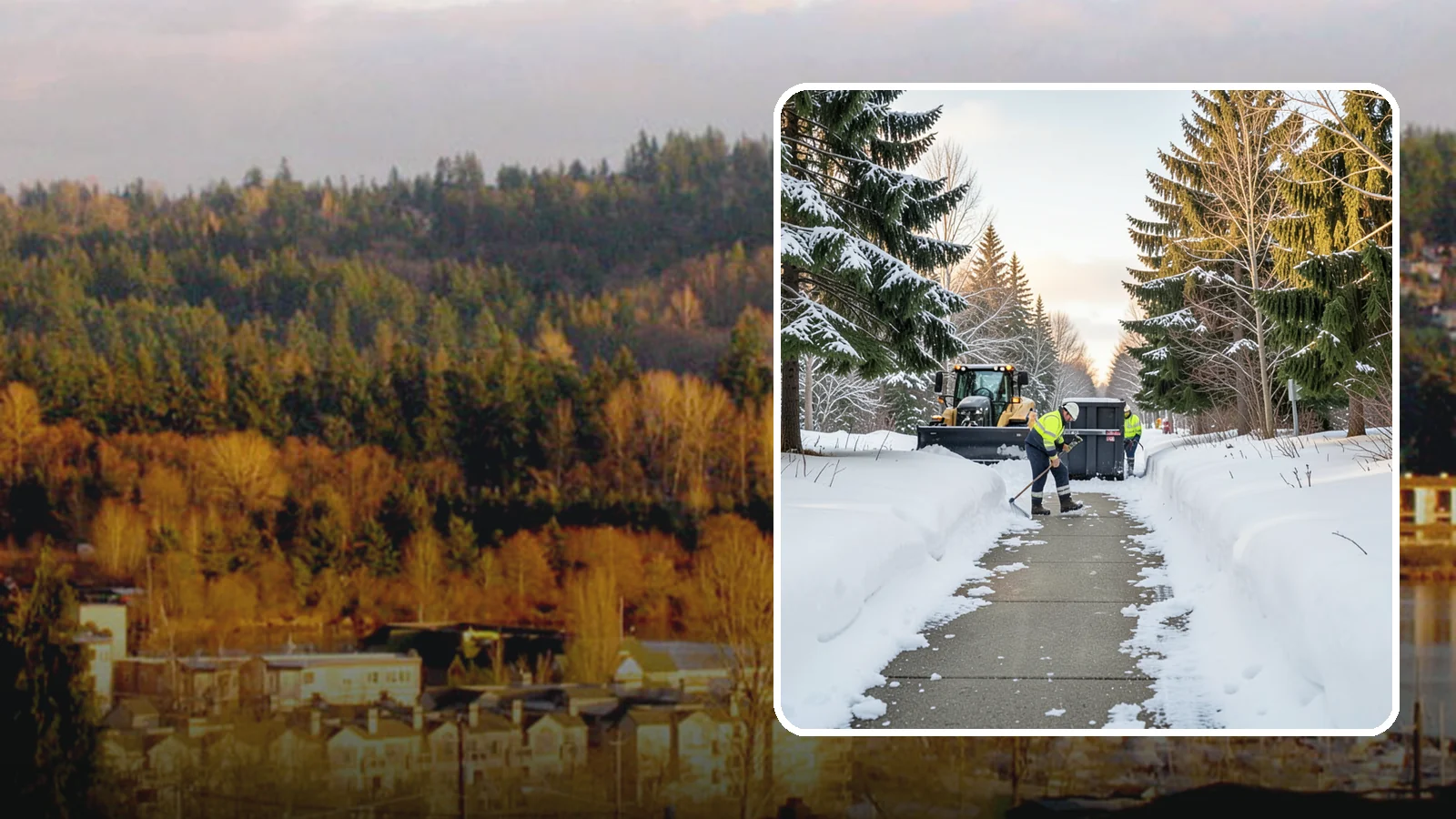 Dumpster Access Clearing in Kenmore, King County, WA - We clear the path and pad leading to standalone dumpsters so tenants and crews can dump waste without wading through snow.