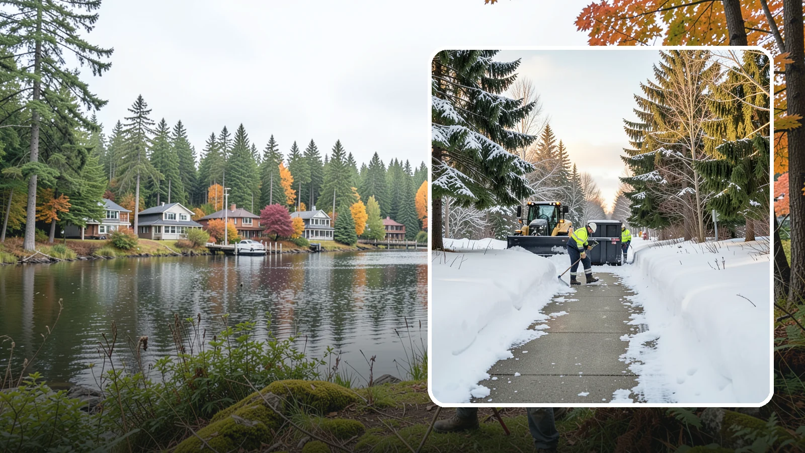 Dumpster Access Clearing in La Conner, Skagit County, WA - We clear the path and pad leading to standalone dumpsters so tenants and crews can dump waste without wading through snow.