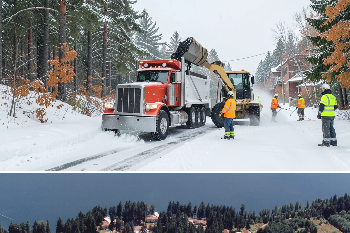 Dumpster Access Clearing in Lakewood, Pierce County, WA - Handled early each morning after overnight accumulation through our regional snow months.