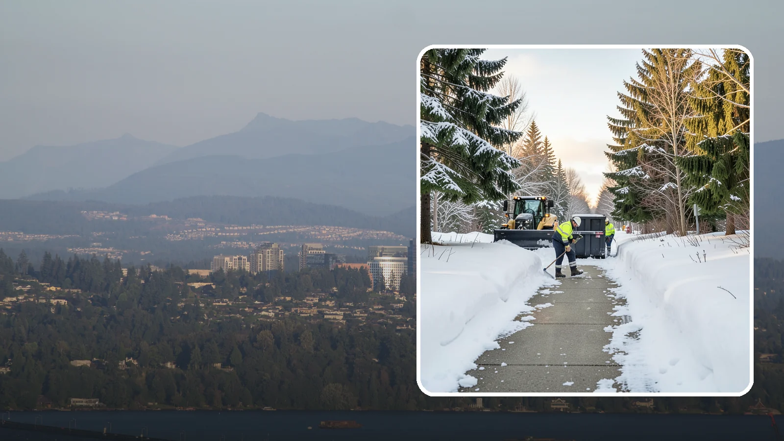Dumpster Access Clearing in Medina, King County, WA - We clear the path and pad leading to standalone dumpsters so tenants and crews can dump waste without wading through snow.