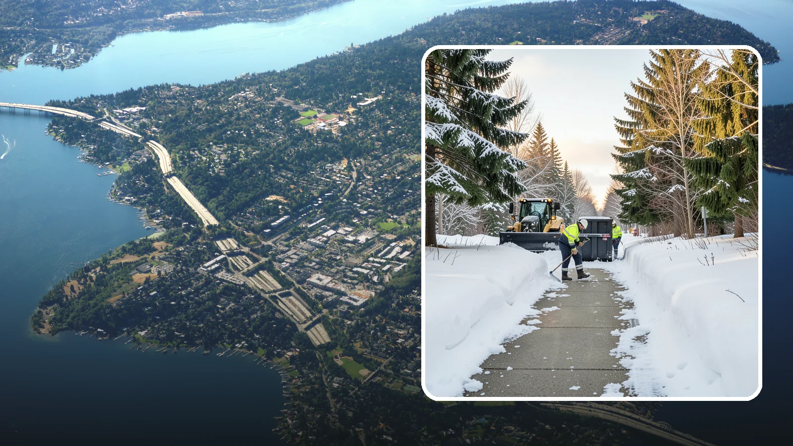 Dumpster Access Clearing in Mercer Island, King County, WA - We clear the path and pad leading to standalone dumpsters so tenants and crews can dump waste without wading through snow.