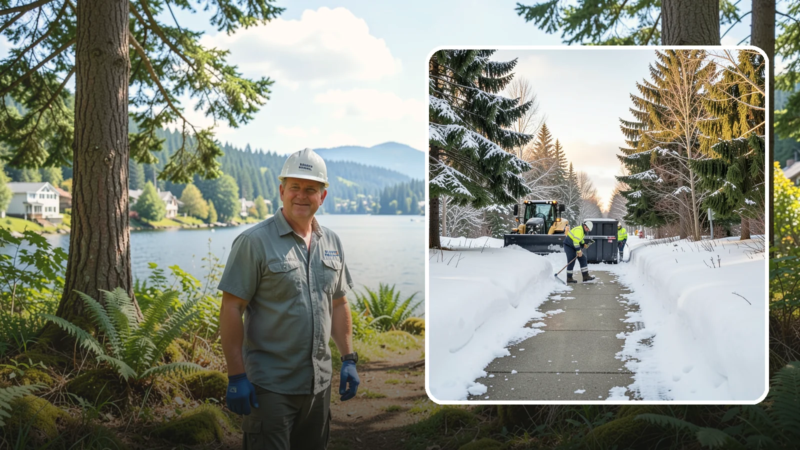 Dumpster Access Clearing in Milton, King County, WA - We clear the path and pad leading to standalone dumpsters so tenants and crews can dump waste without wading through snow.
