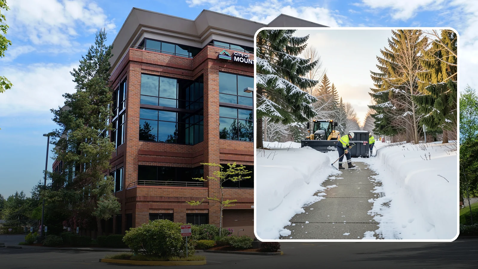 Dumpster Access Clearing in Mountlake Terrace, Snohomish County, WA - We clear the path and pad leading to standalone dumpsters so tenants and crews can dump waste without wading through snow.