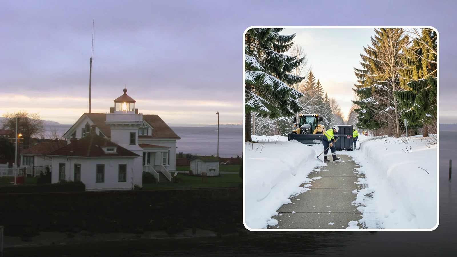 Dumpster Access Clearing in Mukilteo, Snohomish County, WA - We clear the path and pad leading to standalone dumpsters so tenants and crews can dump waste without wading through snow.