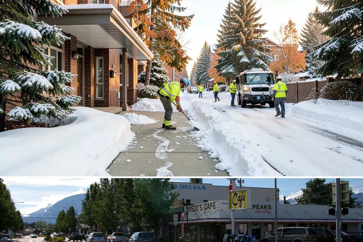 Dumpster Access Clearing in North Bend, King County, WA - Handled early each morning after overnight accumulation through our regional snow months.
