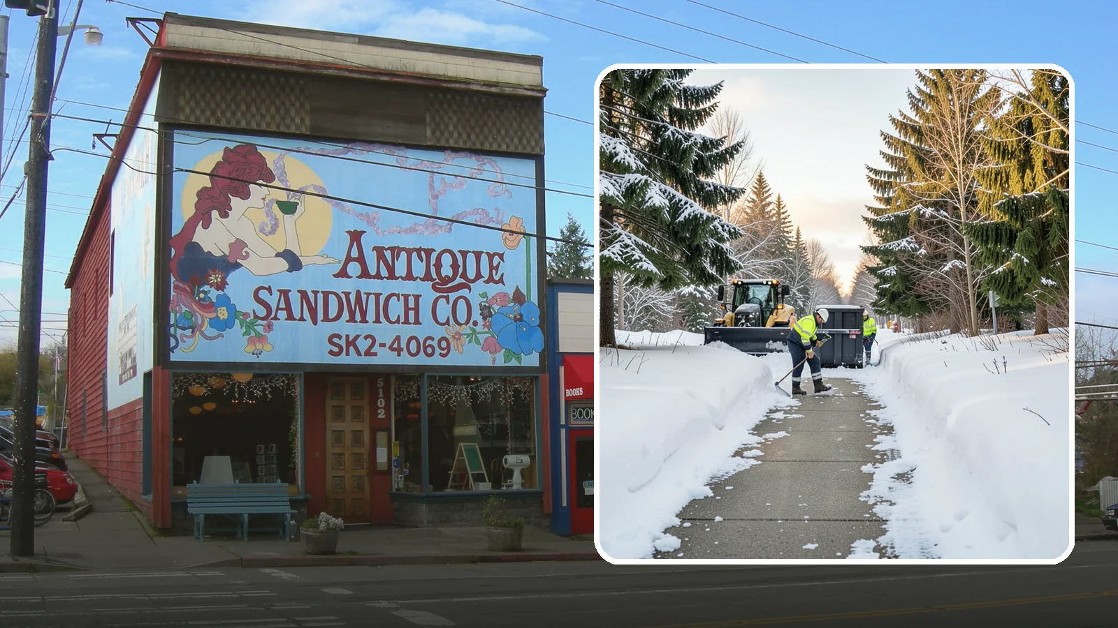 Dumpster Access Clearing in Ruston, Pierce County, WA - We clear the path and pad leading to standalone dumpsters so tenants and crews can dump waste without wading through snow.