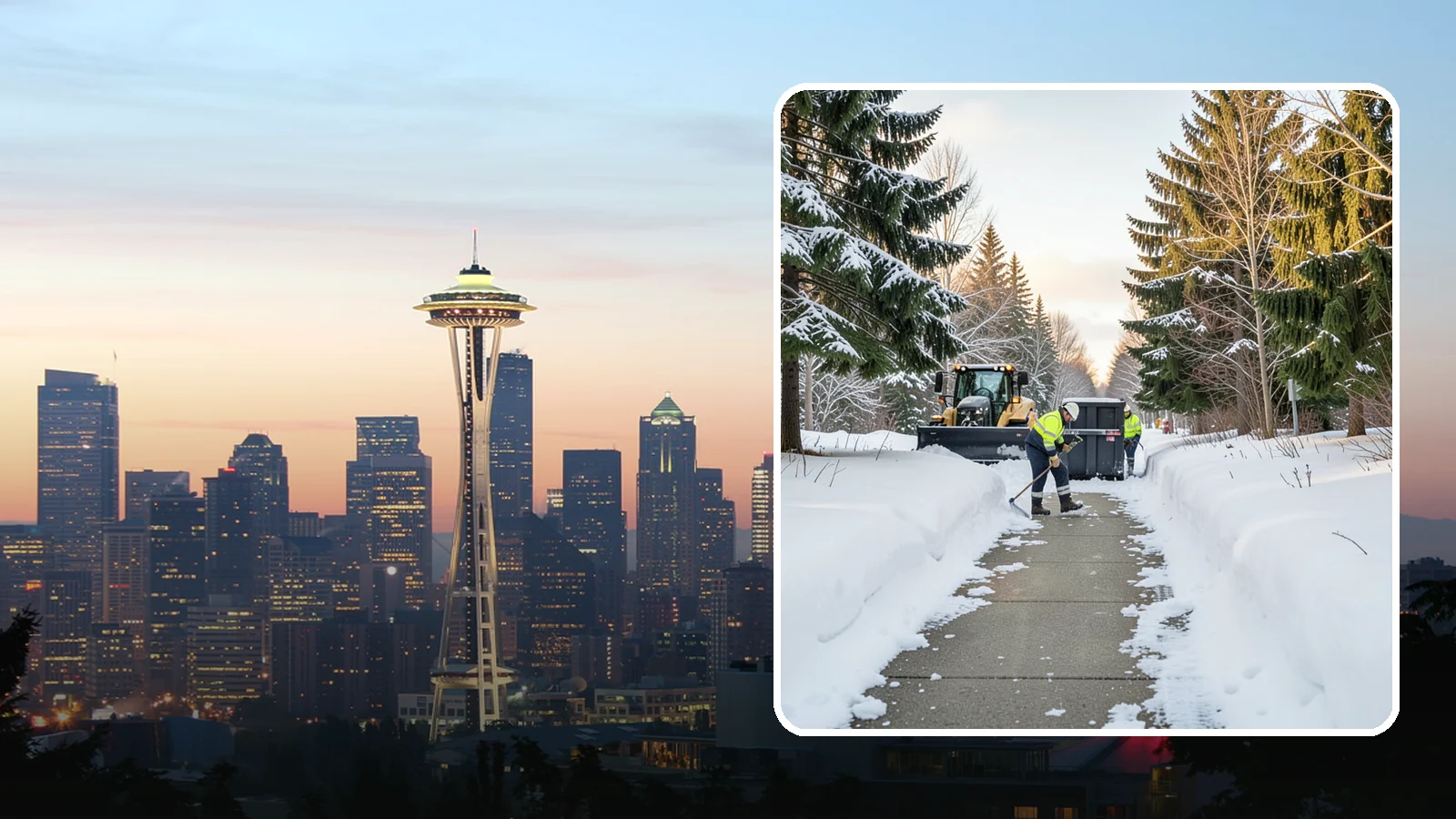 Dumpster Access Clearing in Seattle, King County, WA - We clear the path and pad leading to standalone dumpsters so tenants and crews can dump waste without wading through snow.
