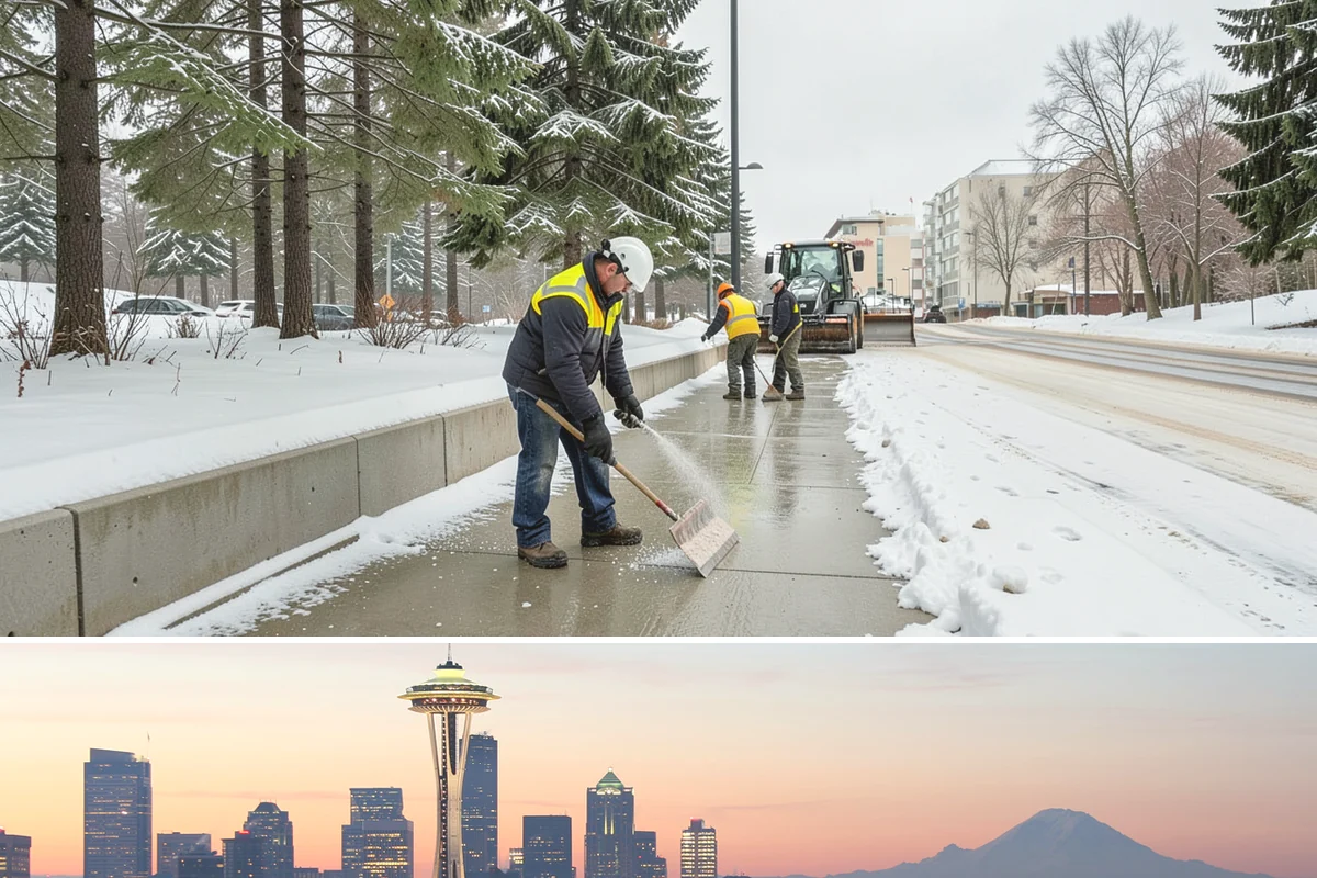 Dumpster Access Clearing in Seattle, King County, WA - Handled early each morning after overnight accumulation through our regional snow months.