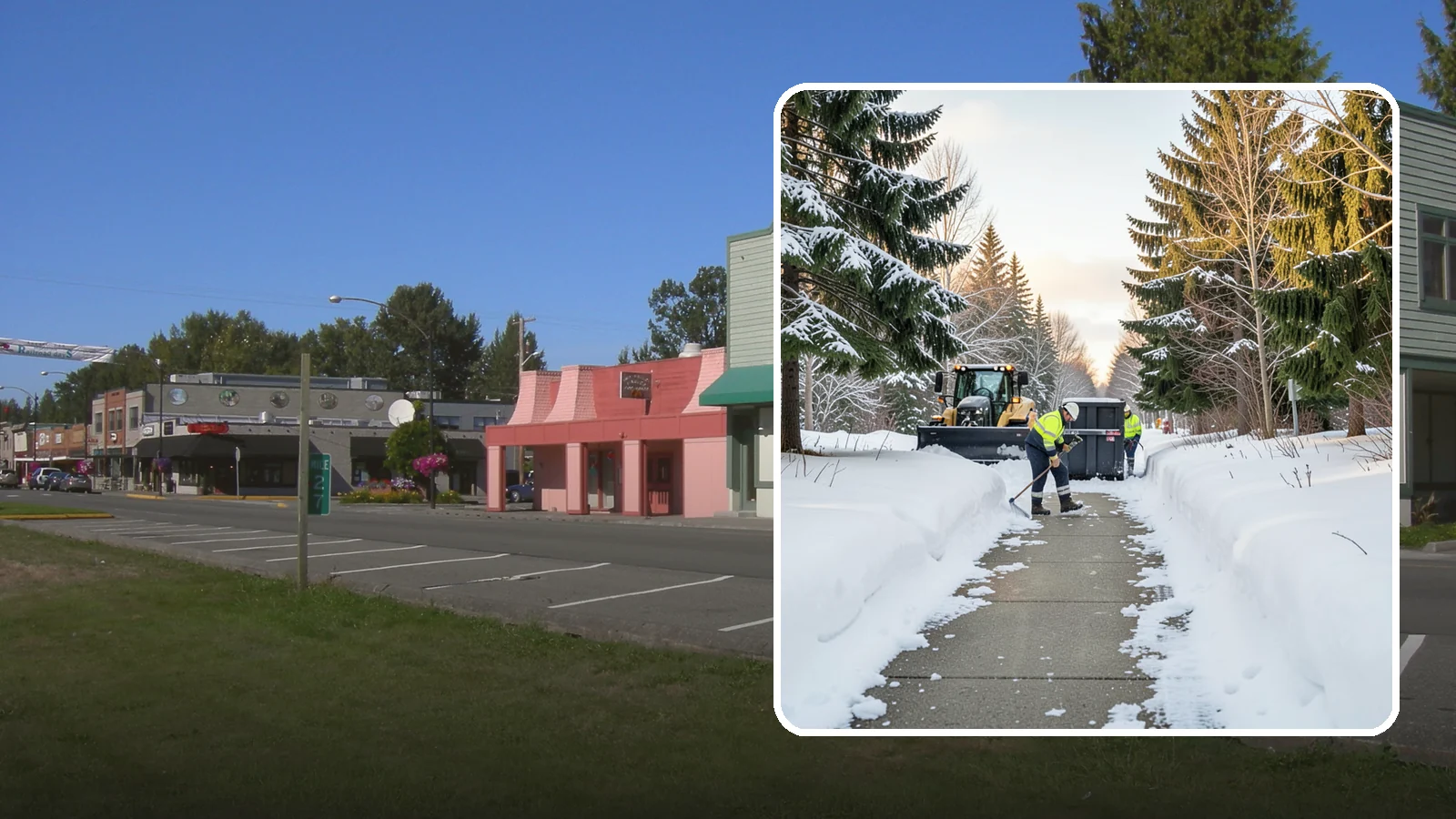 Dumpster Access Clearing in Snoqualmie, King County, WA - We clear the path and pad leading to standalone dumpsters so tenants and crews can dump waste without wading through snow.