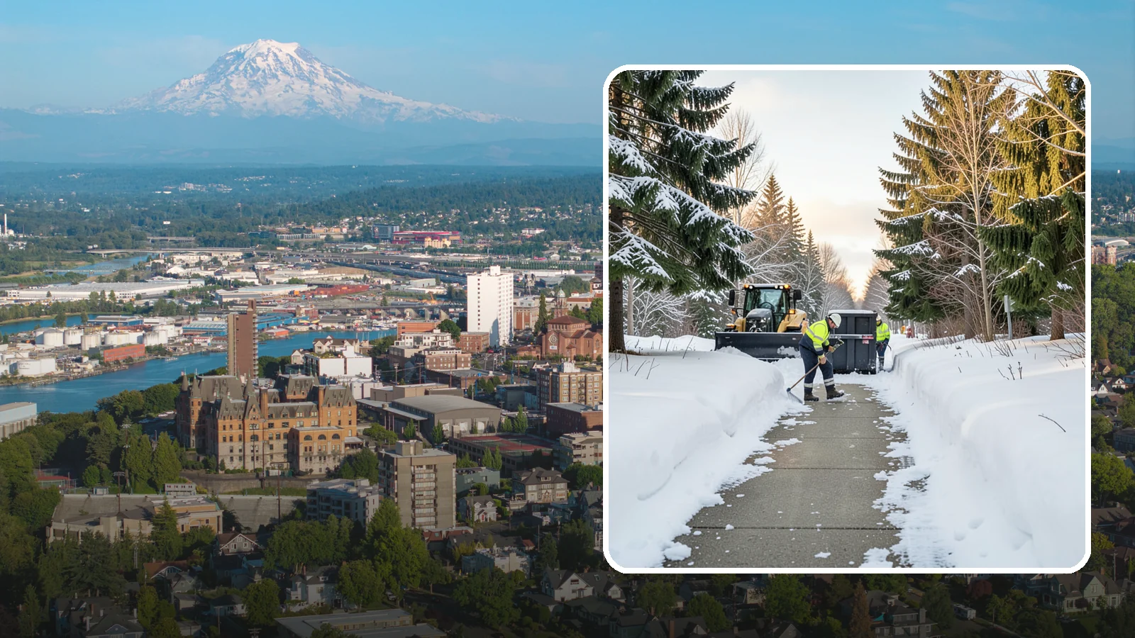 Dumpster Access Clearing in Tacoma, Pierce County, WA - We clear the path and pad leading to standalone dumpsters so tenants and crews can dump waste without wading through snow.