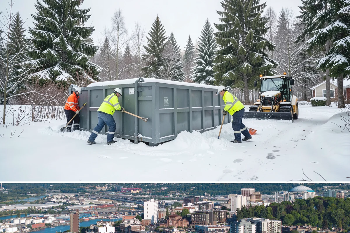 Dumpster Access Clearing in Tacoma, Pierce County, WA - Handled early each morning after overnight accumulation through our regional snow months.