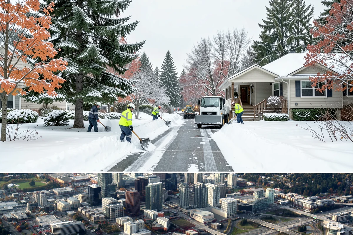 Dumpster Enclosure Clearing in Bellevue, King County, WA - Best scheduled the night before or morning of your regular collection day throughout our November-to-March snow season.