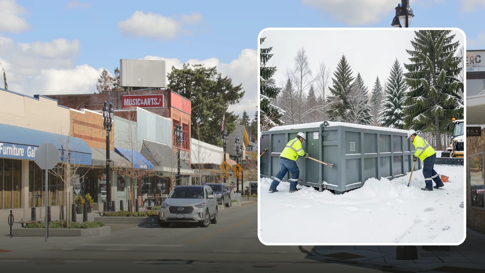 Dumpster Enclosure Clearing in Bothell, King County, WA - We clear the tight footprint around gated dumpster enclosures so waste haulers and staff can reach bins safely after Western...