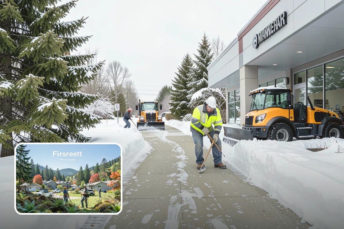Dumpster Enclosure Clearing in Fircrest, Pierce County, WA - Keeps waste and recycling pickups on schedule through winter weather