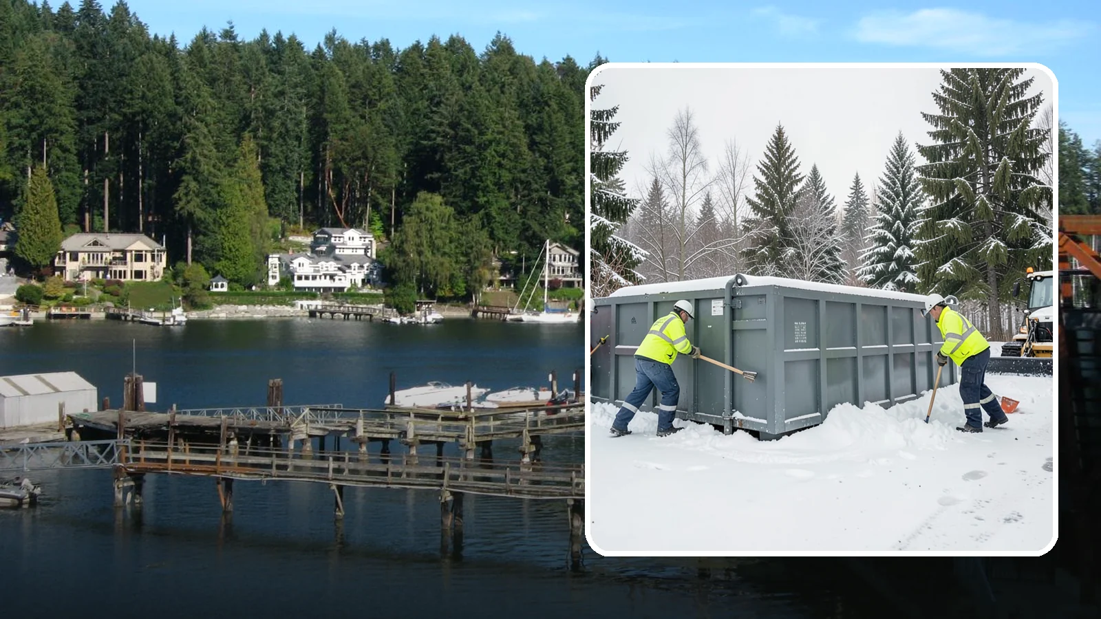 Dumpster Enclosure Clearing in Gig Harbor, Pierce County, WA - We clear the tight footprint around gated dumpster enclosures so waste haulers and staff can reach bins safely after Western...