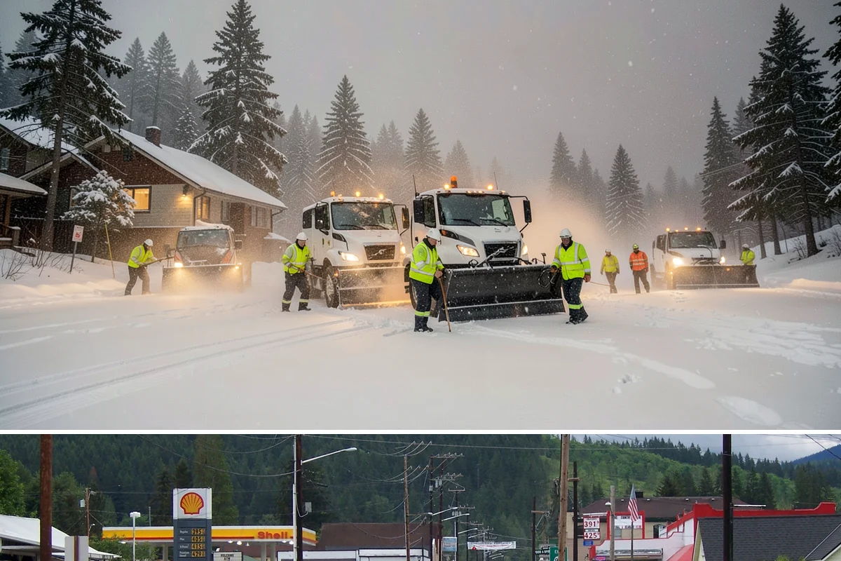 Dumpster Enclosure Clearing in Granite Falls, Snohomish County, WA - Best scheduled the night before or morning of your regular collection day throughout our November-to-March snow season.