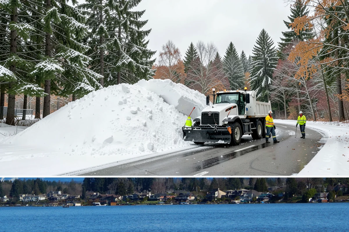 Dumpster Enclosure Clearing in Lake Stevens, Snohomish County, WA - Best scheduled the night before or morning of your regular collection day throughout our November-to-March snow season.
