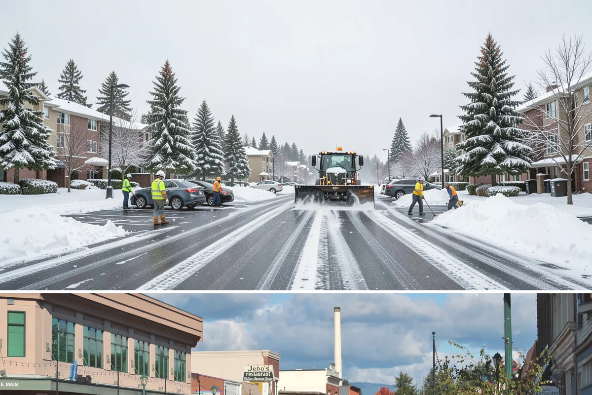 Dumpster Enclosure Clearing in Monroe, Snohomish County, WA - Best scheduled the night before or morning of your regular collection day throughout our November-to-March snow season.