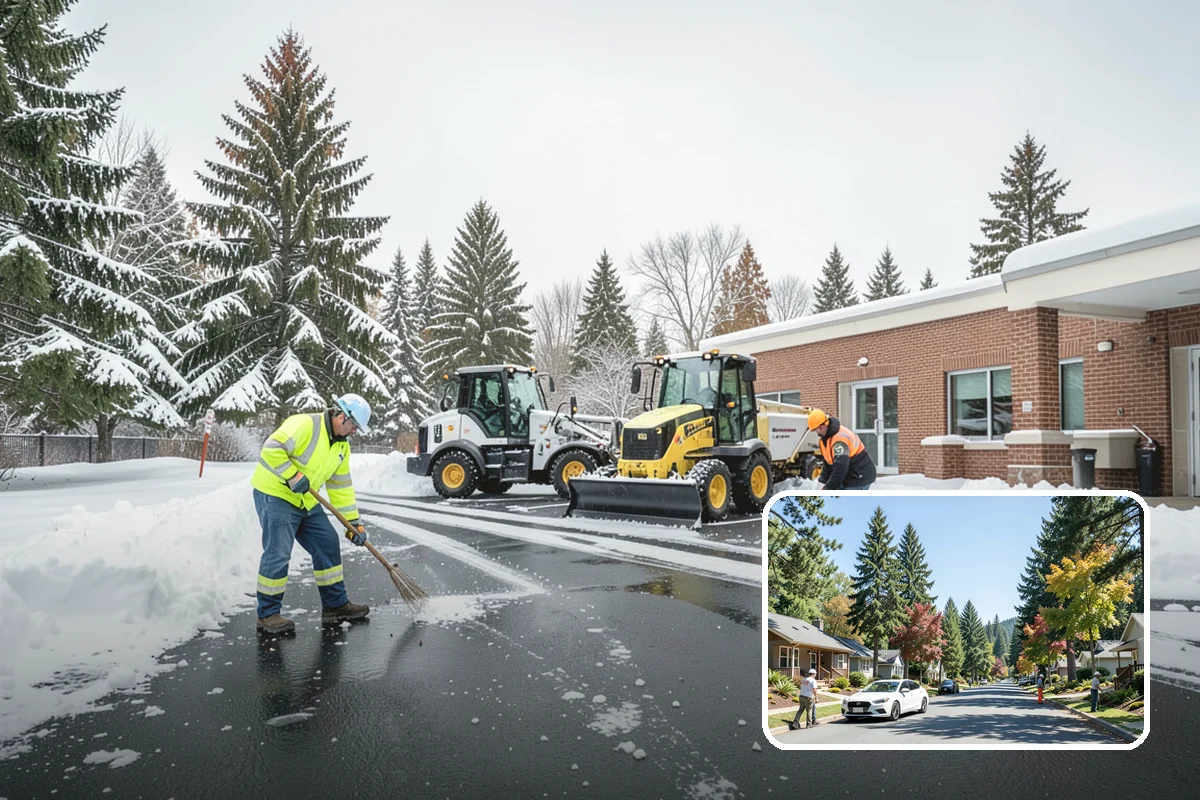Dumpster Enclosure Clearing in Orting, Pierce County, WA - Keeps waste and recycling pickups on schedule through winter weather