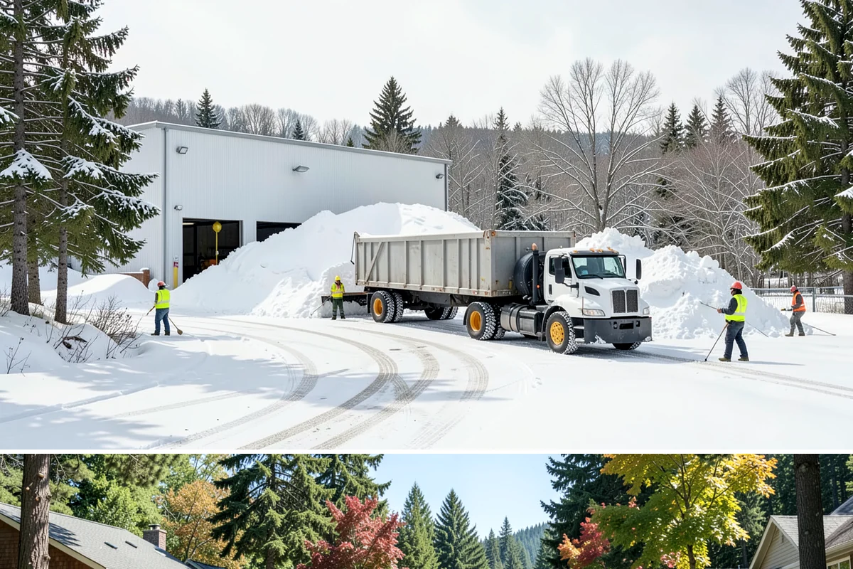 Dumpster Enclosure Clearing in Orting, Pierce County, WA - Best scheduled the night before or morning of your regular collection day throughout our November-to-March snow season.