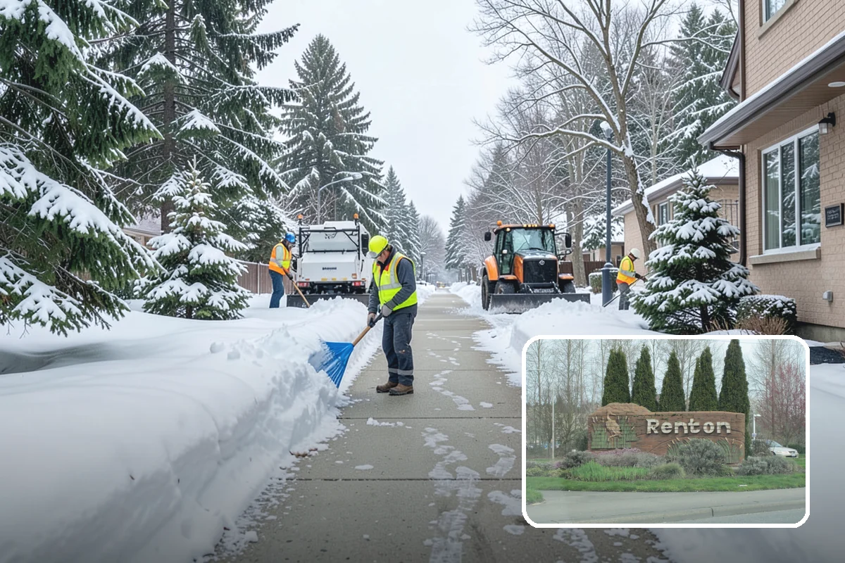 Dumpster Enclosure Clearing in Renton, King County, WA - Keeps waste and recycling pickups on schedule through winter weather