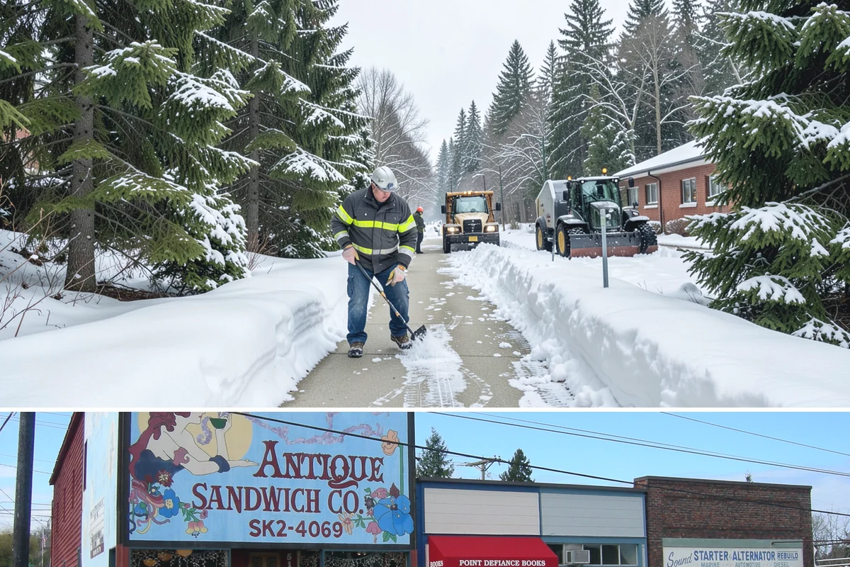 Dumpster Enclosure Clearing in Ruston, Pierce County, WA - Best scheduled the night before or morning of your regular collection day throughout our November-to-March snow season.