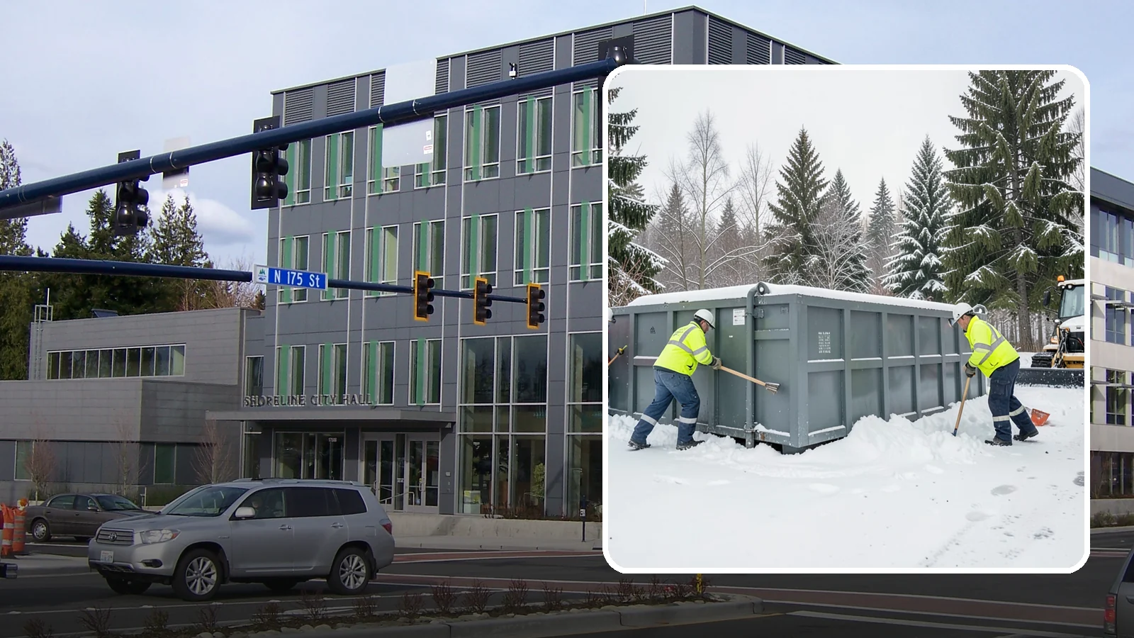 Dumpster Enclosure Clearing in Shoreline, King County, WA - We clear the tight footprint around gated dumpster enclosures so waste haulers and staff can reach bins safely after Western...