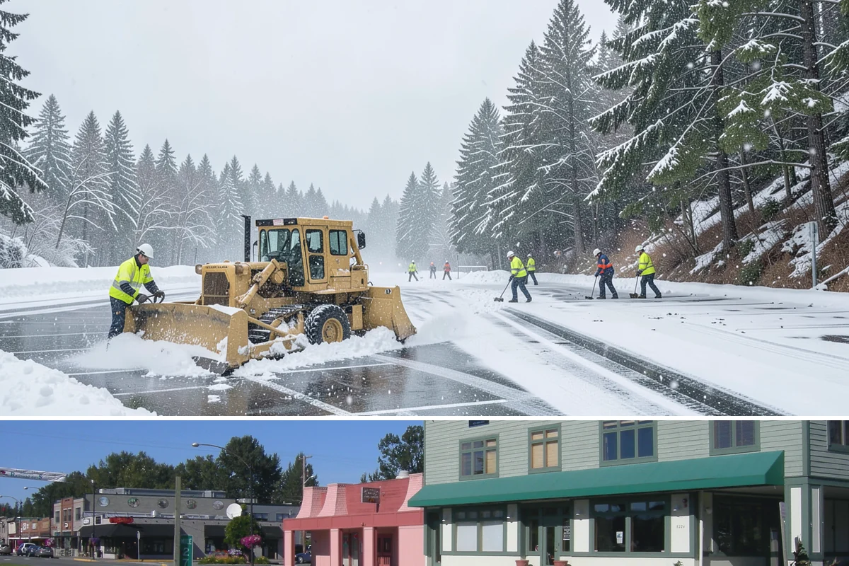 Dumpster Enclosure Clearing in Snoqualmie, King County, WA - Best scheduled the night before or morning of your regular collection day throughout our November-to-March snow season.