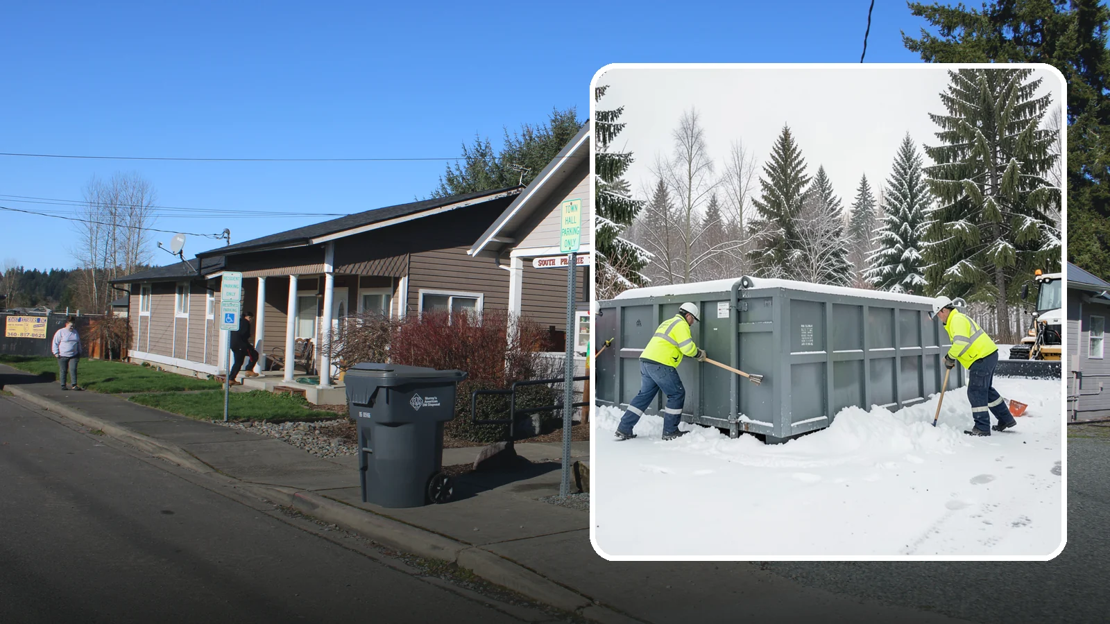 Dumpster Enclosure Clearing in South Prairie, Pierce County, WA - We clear the tight footprint around gated dumpster enclosures so waste haulers and staff can reach bins safely after Western...