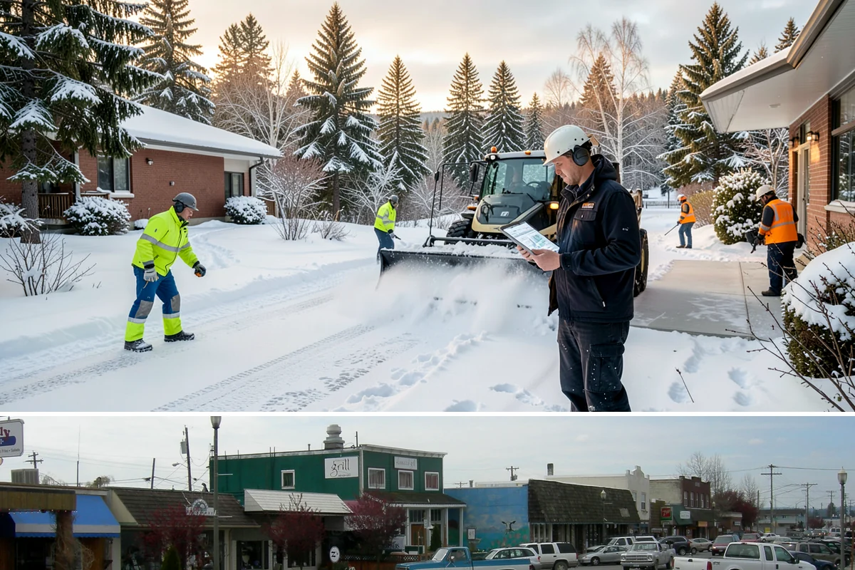 Dumpster Enclosure Clearing in Stanwood, Snohomish County, WA - Best scheduled the night before or morning of your regular collection day throughout our November-to-March snow season.