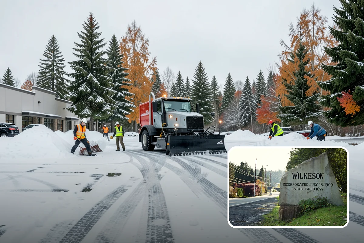 Dumpster Enclosure Clearing in Wilkeson, Pierce County, WA - Keeps waste and recycling pickups on schedule through winter weather