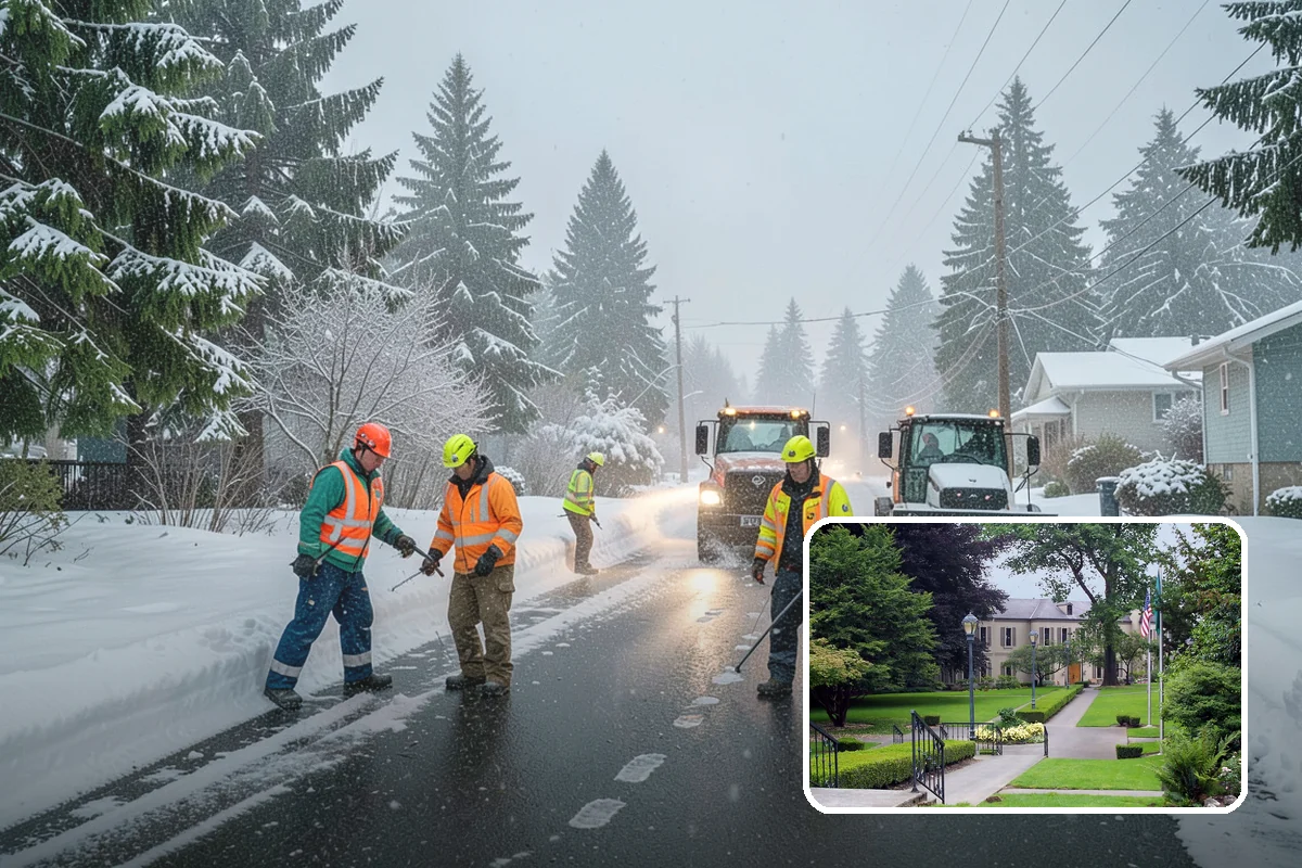 Dumpster Enclosure Clearing in Woodinville, King County, WA - Keeps waste and recycling pickups on schedule through winter weather