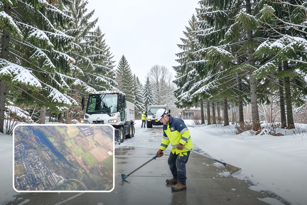 Duplex Snow Removal in Algona, King County, WA - Balanced clearing for both units