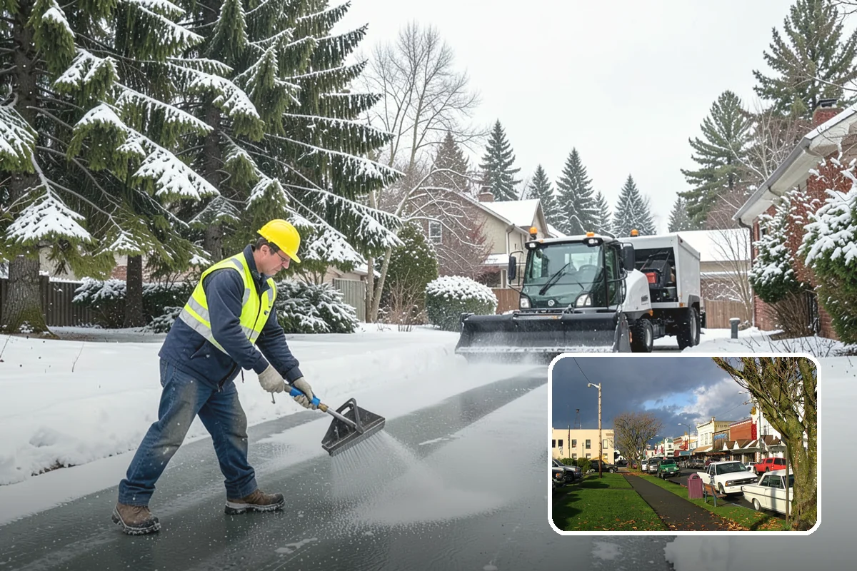 Duplex Snow Removal in Arlington, Snohomish County, WA - Balanced clearing for both units