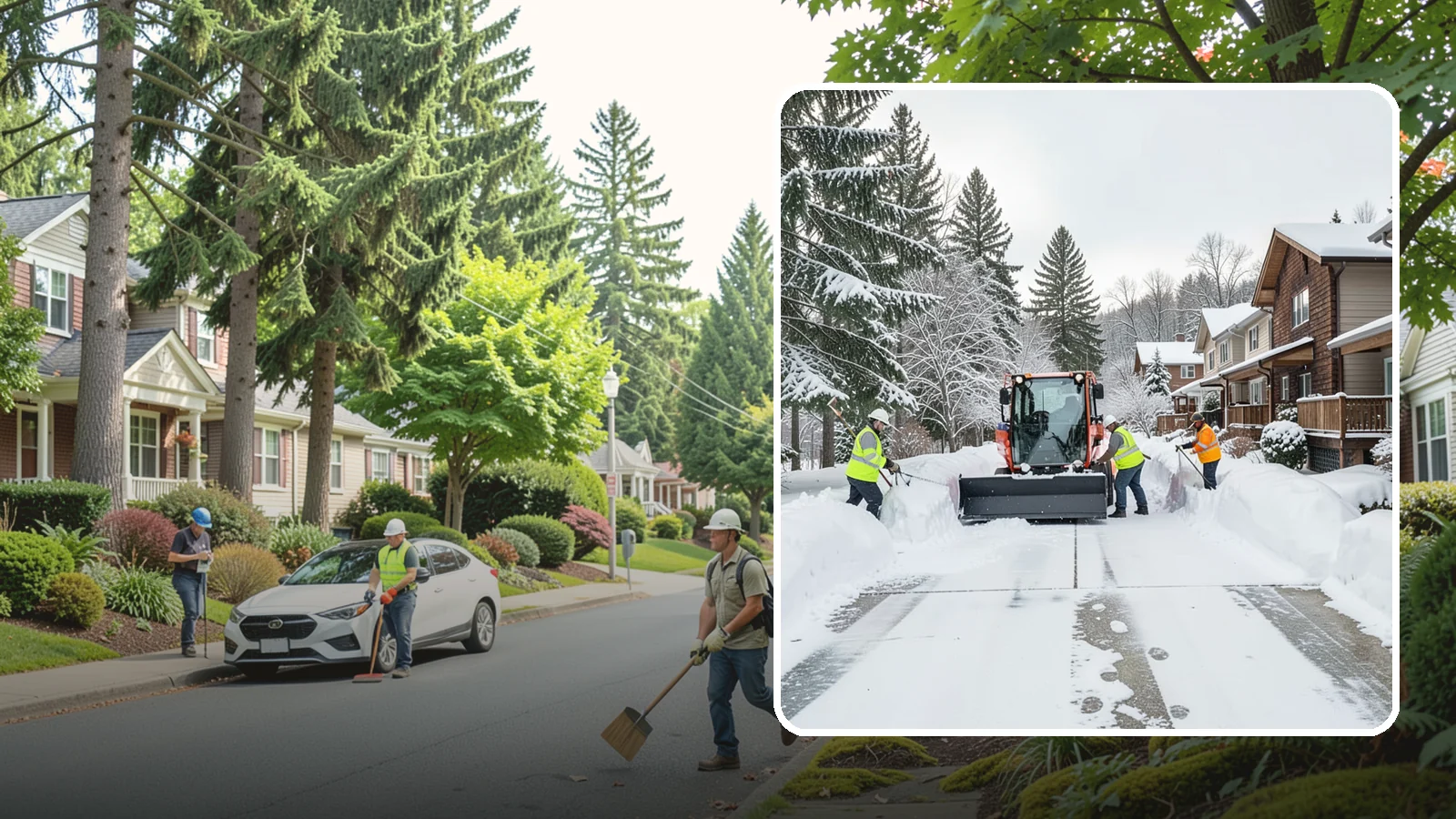 Duplex Snow Removal in Beaux Arts Village, King County, WA - We clear both sides of duplex properties, keeping shared drives and separate entries safe for all occupants.