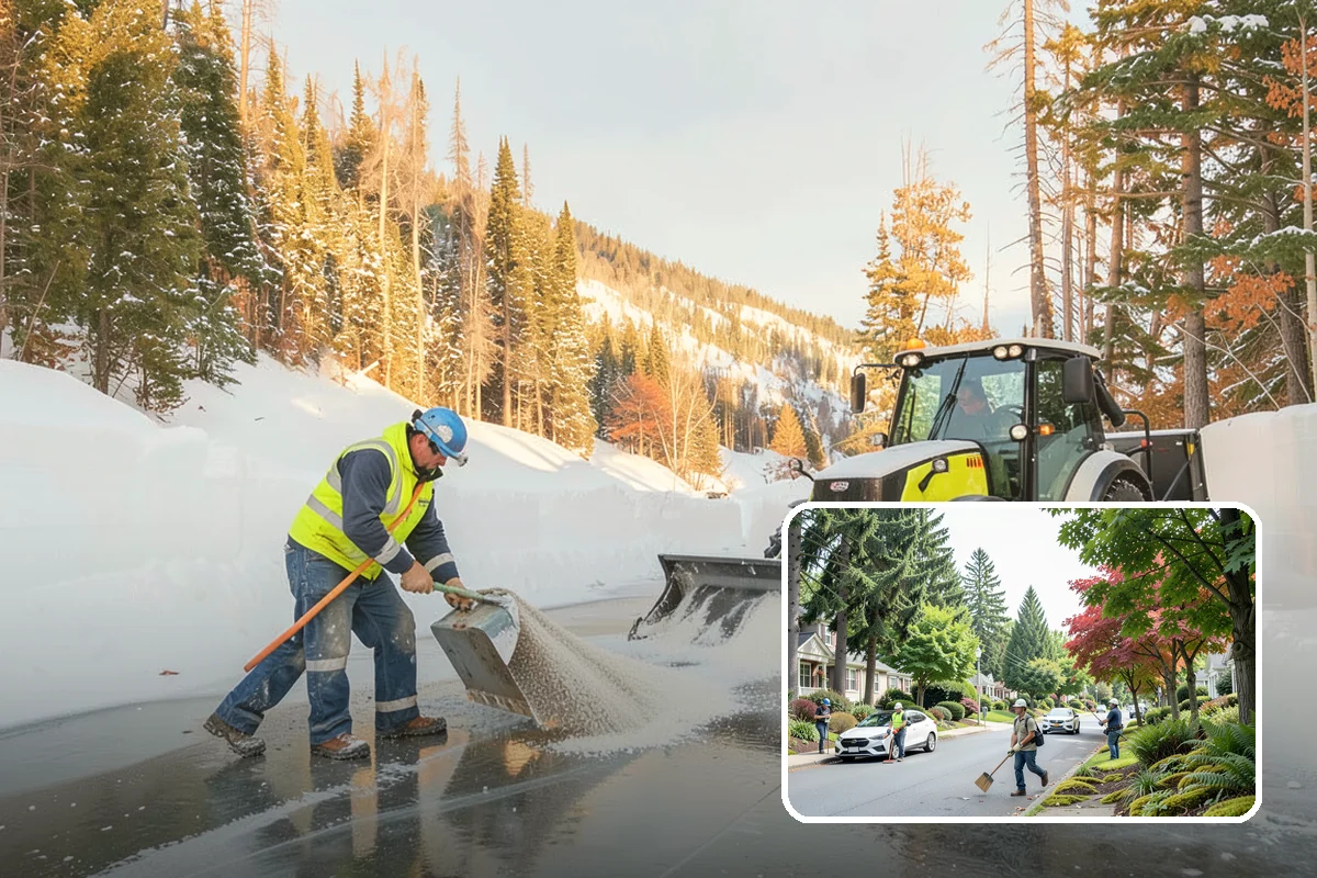 Duplex Snow Removal in Beaux Arts Village, King County, WA - Balanced clearing for both units