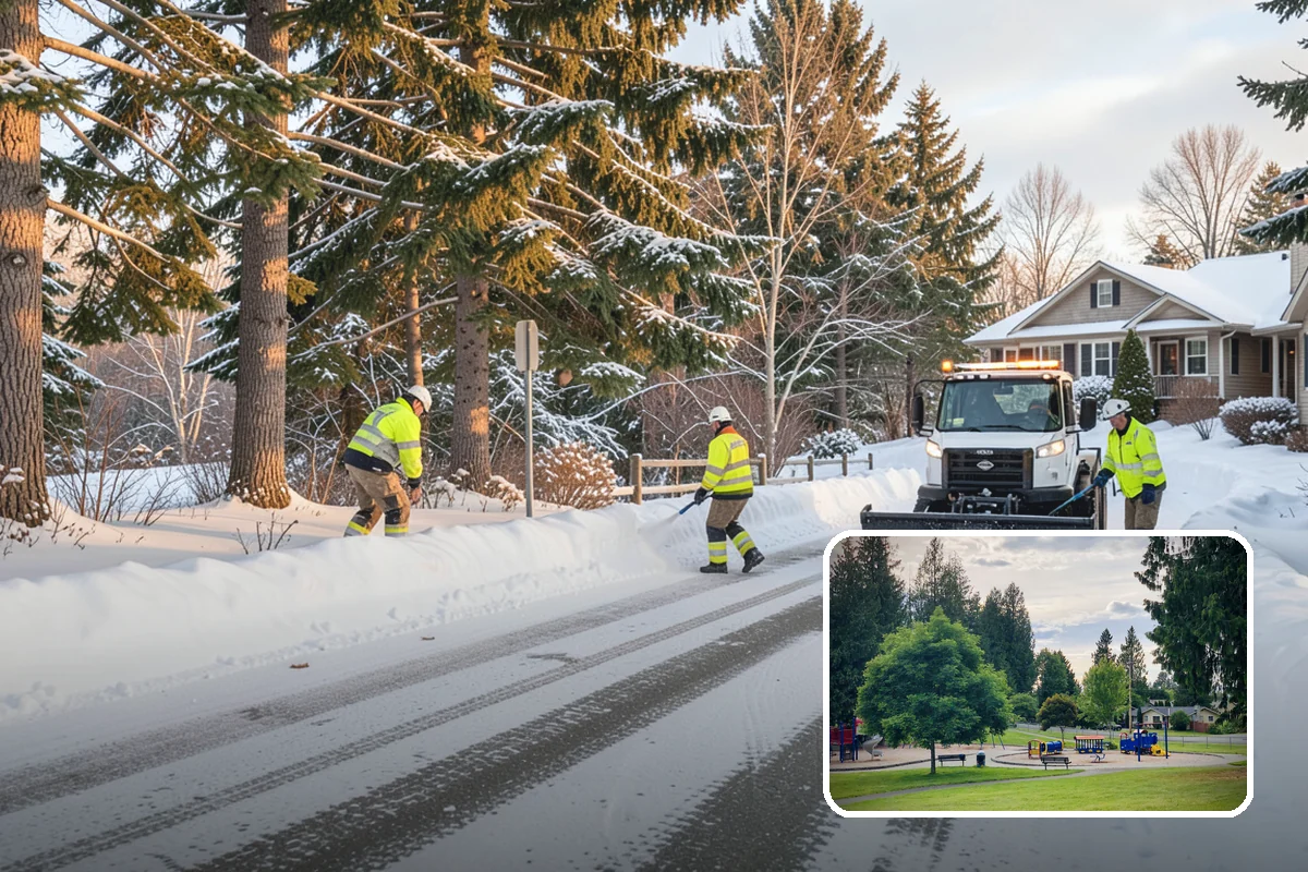 Duplex Snow Removal in Bonney Lake, Pierce County, WA - Balanced clearing for both units