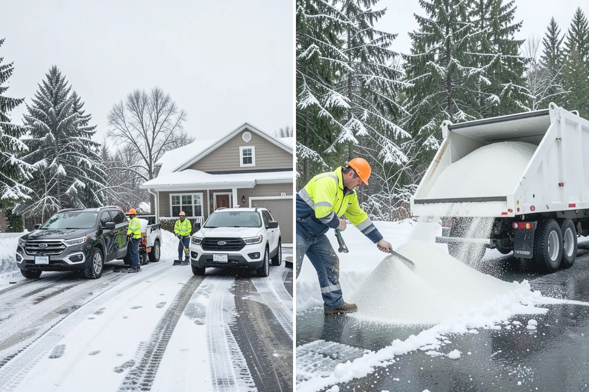 Duplex Snow Removal in Bonney Lake, Pierce County, WA - Confirm shared and separate areas for each side