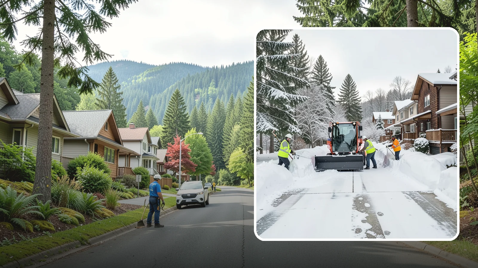 Duplex Snow Removal in Darrington, Snohomish County, WA - We clear both sides of duplex properties, keeping shared drives and separate entries safe for all occupants.