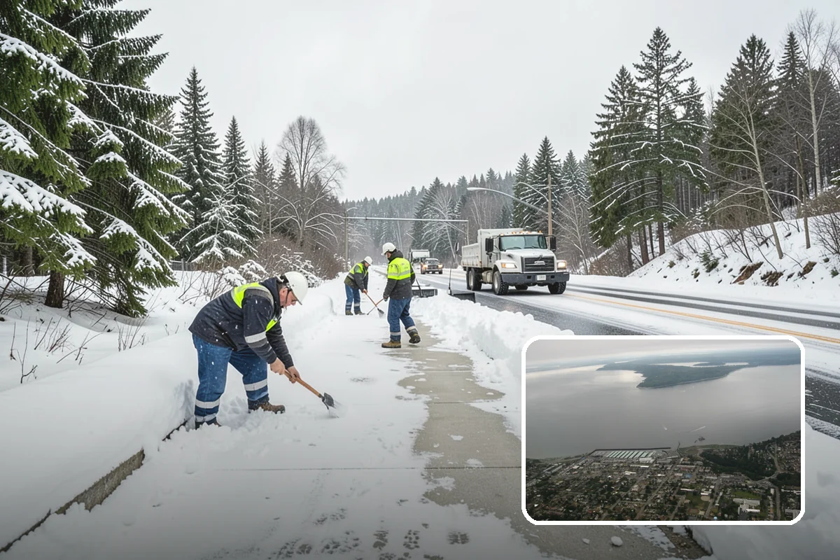 Duplex Snow Removal in Des Moines, King County, WA - Balanced clearing for both units