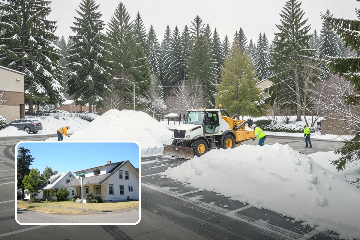 Duplex Snow Removal in DuPont, Pierce County, WA - Balanced clearing for both units