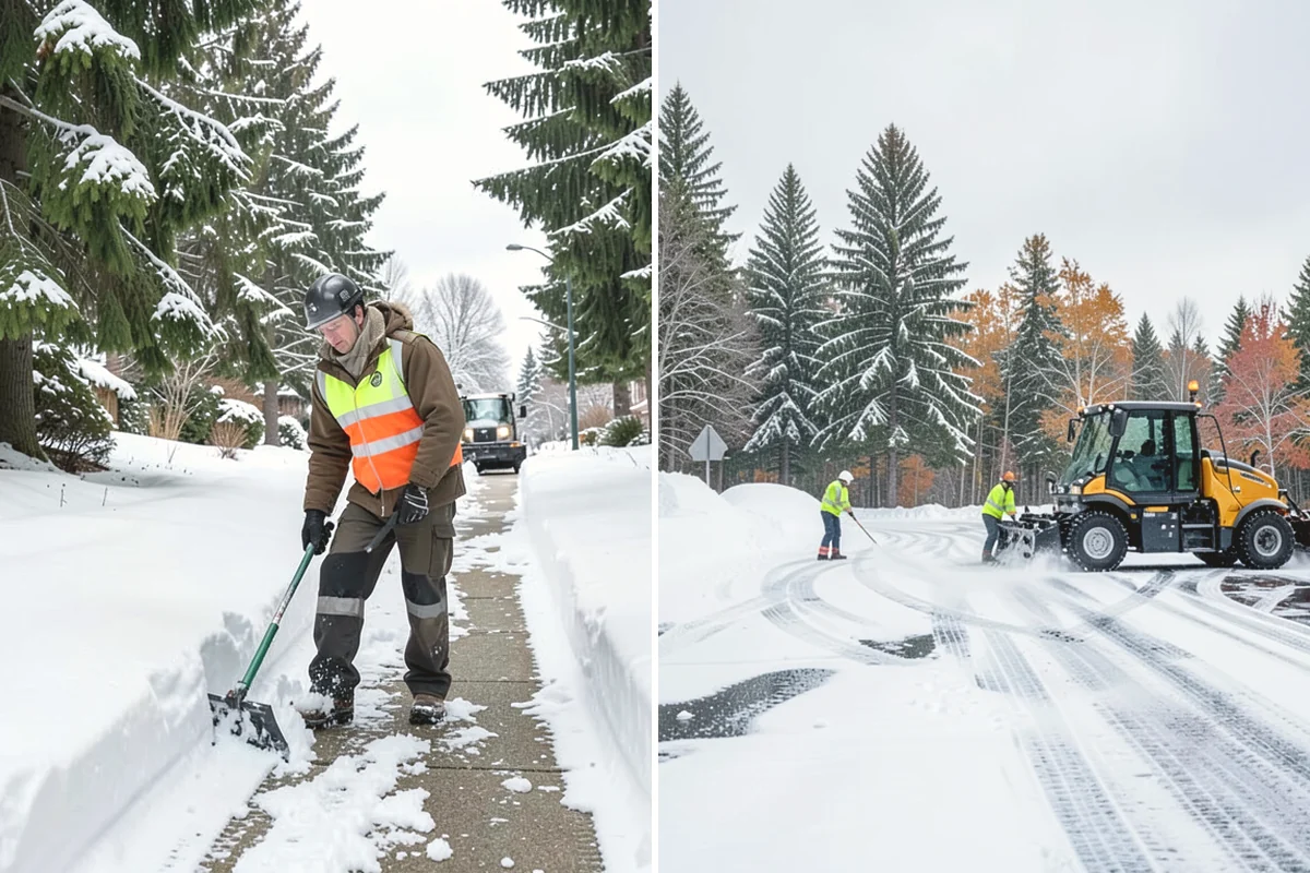 Duplex Snow Removal in Duvall, King County, WA - Confirm shared and separate areas for each side