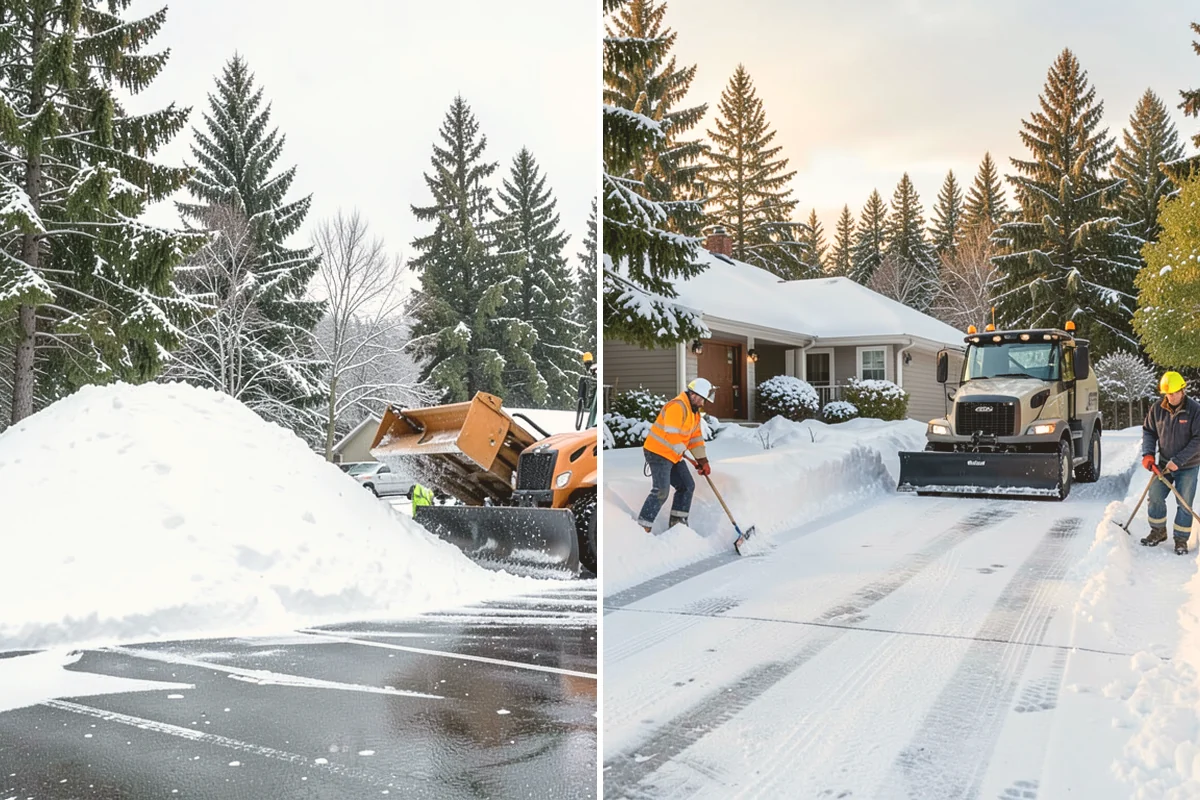 Duplex Snow Removal in Eatonville, Pierce County, WA - Confirm shared and separate areas for each side