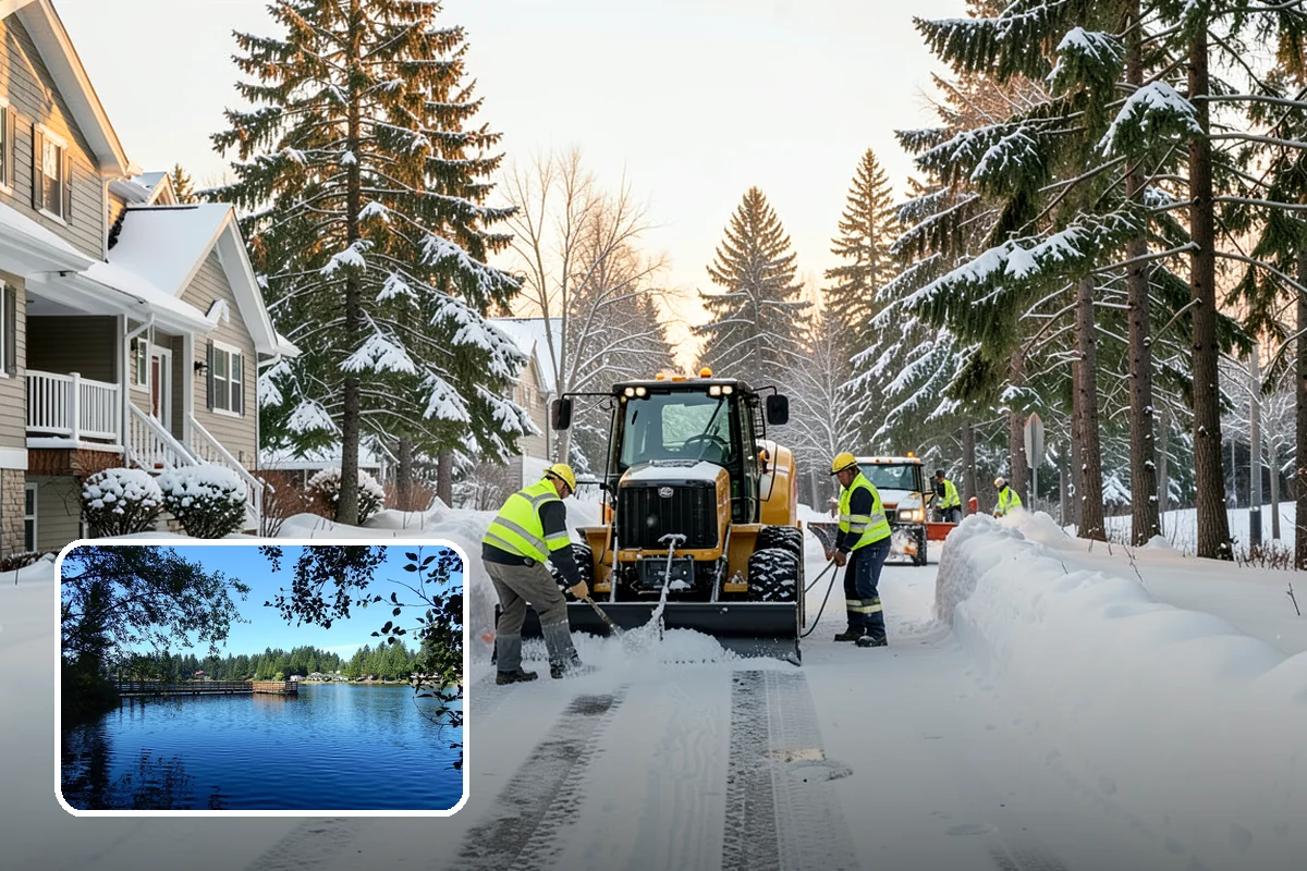 Duplex Snow Removal in Federal Way, King County, WA - Balanced clearing for both units