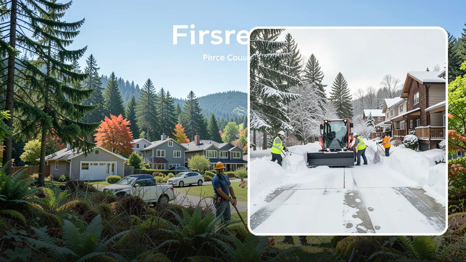 Duplex Snow Removal in Fircrest, Pierce County, WA - We clear both sides of duplex properties, keeping shared drives and separate entries safe for all occupants.