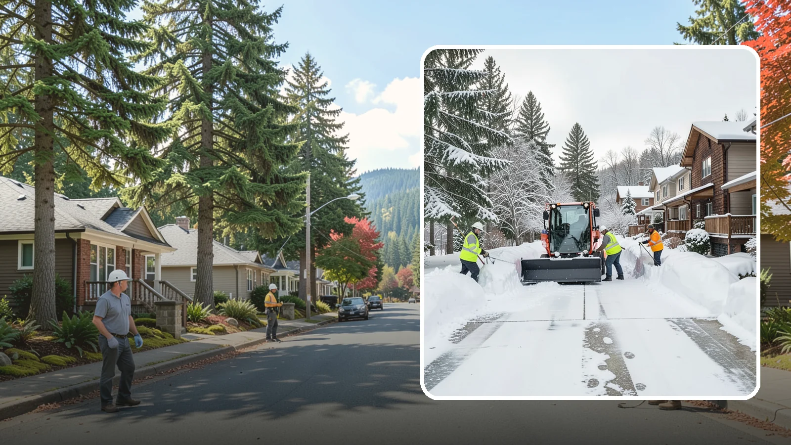 Duplex Snow Removal in Hunts Point, King County, WA - We clear both sides of duplex properties, keeping shared drives and separate entries safe for all occupants.