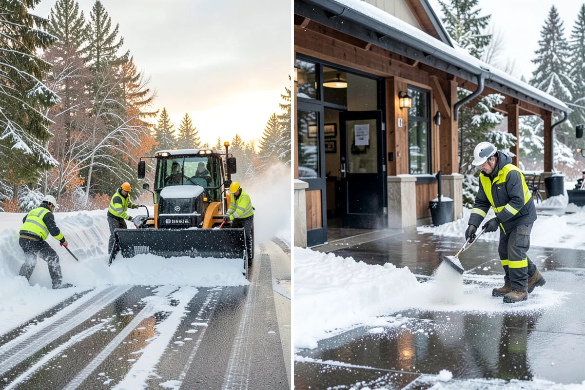 Duplex Snow Removal in Hunts Point, King County, WA - Confirm shared and separate areas for each side