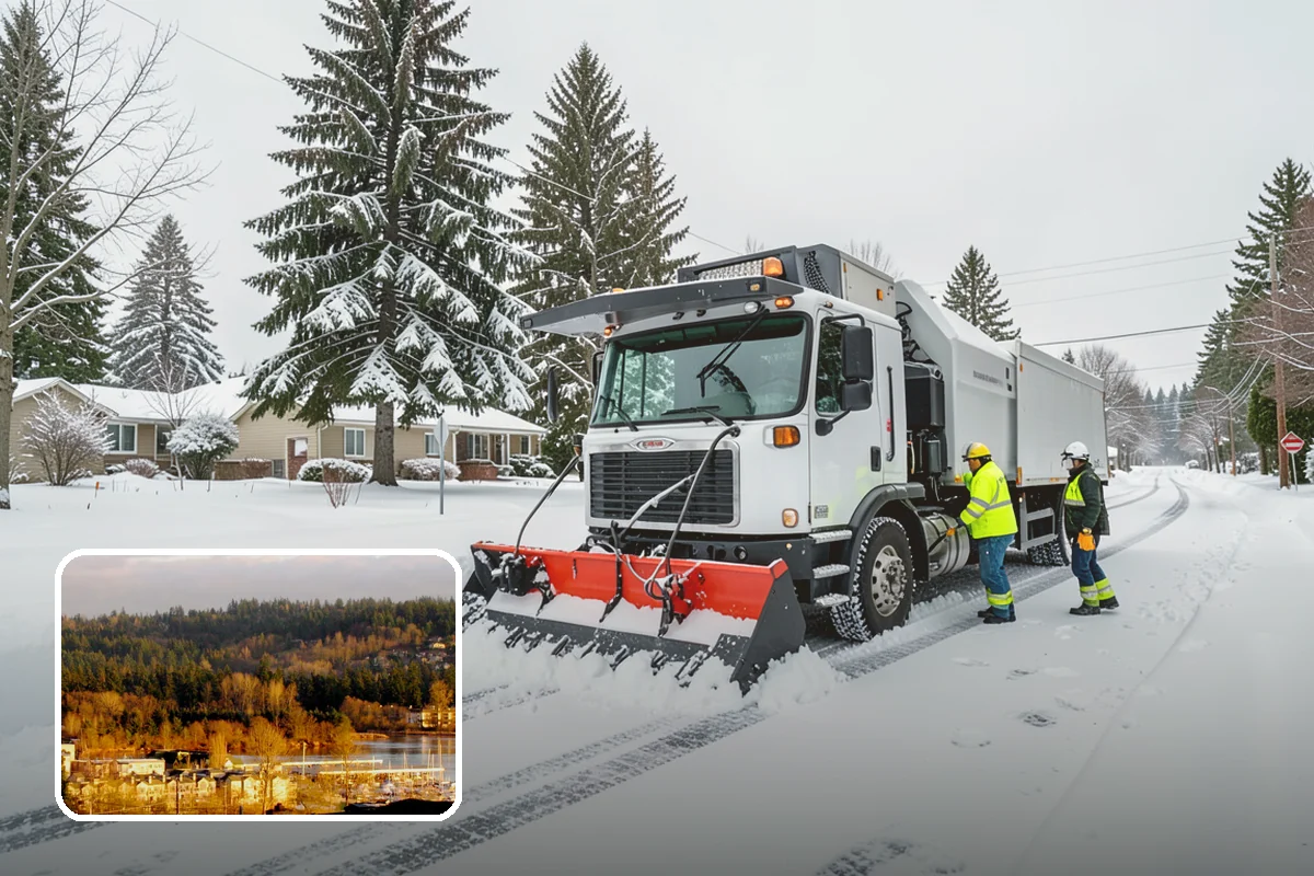 Duplex Snow Removal in Kenmore, King County, WA - Balanced clearing for both units