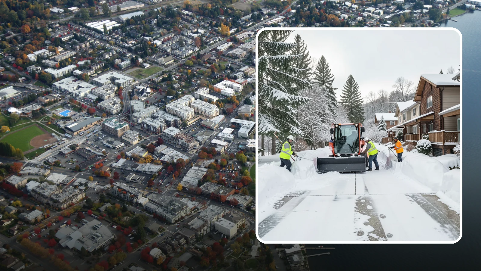 Duplex Snow Removal in Kirkland, King County, WA - We clear both sides of duplex properties, keeping shared drives and separate entries safe for all occupants.