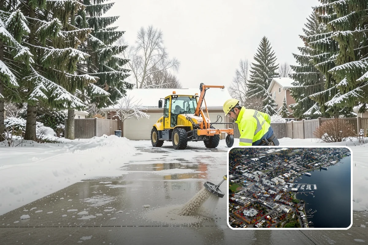 Duplex Snow Removal in Kirkland, King County, WA - Balanced clearing for both units